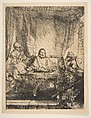 Christ at Emmaus: The Larger Plate, Rembrandt (Rembrandt van Rijn)  Dutch, Etching, burin, and drypoint, some hatching with a mezzotint rocker; fourth of four states
