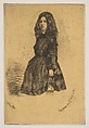 Annie, James McNeill Whistler (American, Lowell, Massachusetts 1834–1903 London), Etching on tan (darkened) chine mounted on white wove paper (chine collé); fourth state of seven (Glasgow)