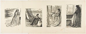 The Nun in "Count Burckhardt" (for "Once a Week," September 27, 1862), After James McNeill Whistler (American, Lowell, Massachusetts 1834–1903 London), Wood engraving; proof