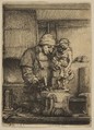 The Goldsmith, Rembrandt (Rembrandt van Rijn) Dutch, Etching and drypoint; first of three states