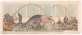 The Prince of Whales or the Fisherman at Anchor, George Cruikshank (British, London 1792–1878 London), Hand-colored etching