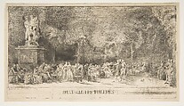 Scene in the Tuileries: The Chairs, Gabriel de Saint-Aubin  French, Etching, second state