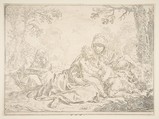 Holy Family with Saint John the Baptist, Simone Cantarini  Italian, Etching