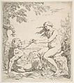 Adam and Eve, Simone Cantarini (Italian, Pesaro 1612–1648 Verona), Etching
