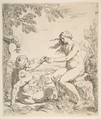 Adam and Eve, Simone Cantarini  Italian, Etching