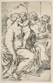Holy Family with St. John the Baptist, Simone Cantarini  Italian, Etching