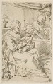 Holy Family with a Rosary, copy after Cantarini, Simone Cantarini  Italian, Etching