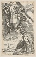 Allegory of the Foglia River with the city of Pesaro's coat of arms, frontispiece for "Il Pesarese", Simone Cantarini Italian, Etching