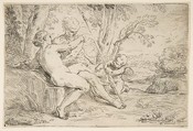 Venus and Adonis, Simone Cantarini  Italian, Etching