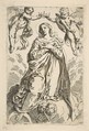 The Virgin being crowned by two angels, copy after Cantarini, Simone Cantarini  Italian, Etching