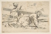 Christ bearing the cross on his back, copy after Cantarini, Simone Cantarini  Italian, Etching