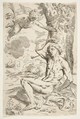 Saint Sebastian pierced with arrows and tied to a tree, copy after Cantarini, Simone Cantarini  Italian, Etching