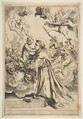 Saint Anthony of Padua adoring the Christ Child in Glory, copy after Cantarini, Simone Cantarini  Italian, Etching