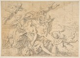 Rape of Europa, Simone Cantarini (Italian, Pesaro 1612–1648 Verona), Etching with drypoint