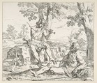 Mercury and Argus, Simone Cantarini  Italian, Etching