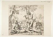Mercury and Argus, copy in reverse after Cantarini, Simone Cantarini  Italian, Etching