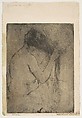 Back View of Draped Model Arranging Her Hair, Mary Cassatt American, Soft-ground etching and aquatint; second state of two