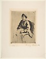 Robert Holding a Cat, Mary Cassatt (American, Pittsburgh, Pennsylvania 1844–1926 Le Mesnil-Théribus, Oise), Drypoint; only state