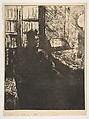 Knitting in the Glow of a Lamp, Mary Cassatt American, Soft-ground etching; second state of two