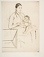 Nursing, Mary Cassatt American, Drypoint; third state of three