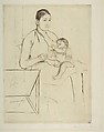 Nursing, Mary Cassatt American, Drypoint; third state of three