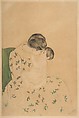 Mother's Kiss, Mary Cassatt American, Drypoint and soft-ground etching, printed in color; fifth state of five (Mathews & Shapiro)