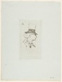 Portrait of Charles Baudelaire in Profile, Edouard Manet (French, Paris 1832–1883 Paris), Etching on blue laid paper, only state
