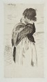 The Little Girl, Edouard Manet (French, Paris 1832–1883 Paris), Etching and drypoint on blue laid paper; final state (II)