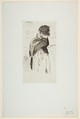 The Little Girl, Edouard Manet (French, Paris 1832–1883 Paris), Etching and drypoint on blue laid paper; final state (II)