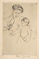 Looking into the Hand Mirror (No. 1), Mary Cassatt American, Drypoint; restrike