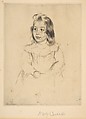 Simone with Clasped Hands Looking Left, Mary Cassatt American, Drypoint; second state of two, restrike