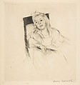 Simone Resting Her Head on the Back of a Chair, Mary Cassatt American, Drypoint; second state of two, restrike