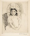 Margot Wearing a Bonnet (No. 2), Mary Cassatt American, Drypoint; second state of two, restrike