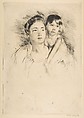 Denise Holding Her Child by Both Hands, Mary Cassatt American, Drypoint; restrike
