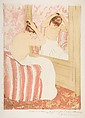 The Coiffure, Mary Cassatt  American, Drypoint and aquatint, printed in color from three plates; fifth state of five (Mathews & Shapiro)