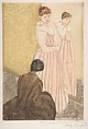 The Fitting, Mary Cassatt (American, Pittsburgh, Pennsylvania 1844–1926 Le Mesnil-Théribus, Oise), Drypoint and aquatint, printed in color from three plates; seventh state of seven (Mathews & Shapiro)