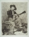 The Spanish Singer (Le Guitarrero), Edouard Manet  French, Etching, final state (V) on blue laid paper