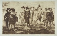 The Little Cavaliers, after "Velázquez", Edouard Manet  French, Etching and drypoint, final state; on blue laid paper
