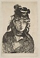 Berthe Morisot, Edouard Manet French, Etching and drypoint; first state of three