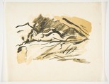 Olympia, Edouard Manet  French, color woodcut, printed in black and ochre ink on thin parchment paper