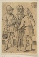 Three Peasants in Conversation (reverse copy), Albrecht Dürer German, Engraving