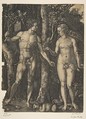 Adam and Eve (copy), Jan (Johannes) Wierix  Netherlandish, Engraving