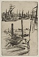 The Tiny Pool, James McNeill Whistler (American, Lowell, Massachusetts 1834–1903 London), Etching and drypoint, printed in black ink on ivory laid paper; third state of three (Glasgow)