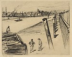 Millbank, James McNeill Whistler (American, Lowell, Massachusetts 1834–1903 London), Etching and drypoint, printed in black ink on ivory laid Japan; fifth state of five