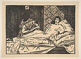 Olympia, Edouard Manet French, Wood engraving on laid paper