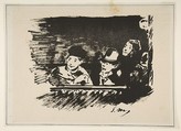 In the Upper Gallery (Au Paradis), Edouard Manet French, Lithograph (transfer relief plate, or gillotage) on china paper