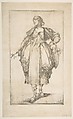 Gardener with a Basket on her Arm, from Hortulanae series, Jacques Bellange (French, Bassigny (?) ca. 1575–1616 Nancy), Etching and engraving