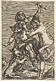 Two Fighting Beggars, Jacques Bellange (French, Bassigny (?) ca. 1575–1616 Nancy), Etching with stippling, engraving and drypoint; first state of two