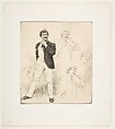 Whistler in White Ducks (Whistler: Five Faces), Mortimer Menpes (Australian, Port Adelaide 1855–1938 Pangbourne, England), Etching on chine collé