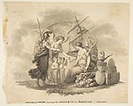 Allegories of Wisdom and Truth Leading the Infant Arts to America, John James Barralet Irish, Pen and ink, brush and wash